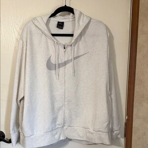 Nike Gray Logo White Hoodie